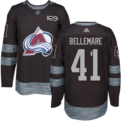 Adidas Colorado Avalanche Men #41 Pierre-Edouard Bellemare Black 1917-2017 100th Anniversary Stitched NHL Jersey